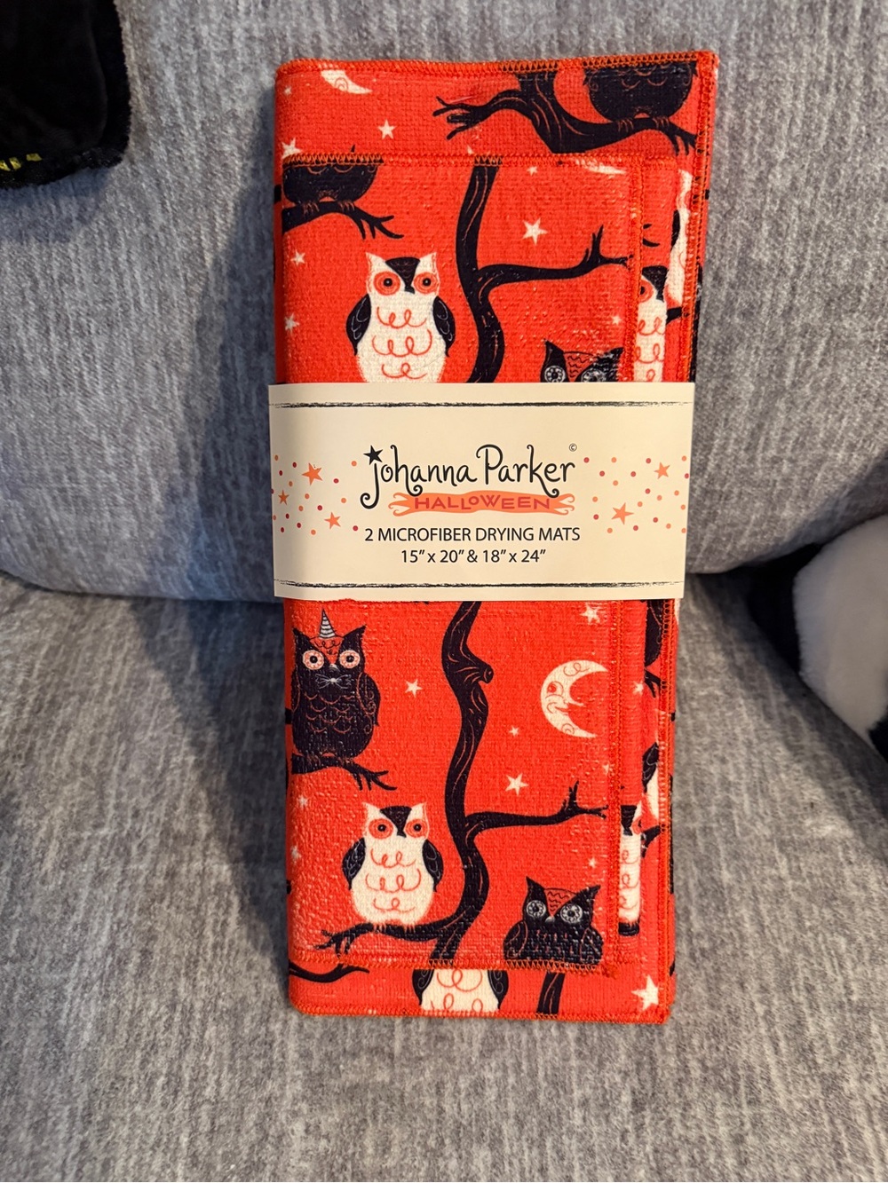 Johanna Parker Halloween Owl Drying Mat Set